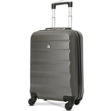 Aerolite (55x35x20cm) Lightweight ABS Hard Shell Travel Carry On Cabin Hand Luggage Suitcase + (40x20x25cm) Ryanair Maximum Sized Holdall Cabin Bag